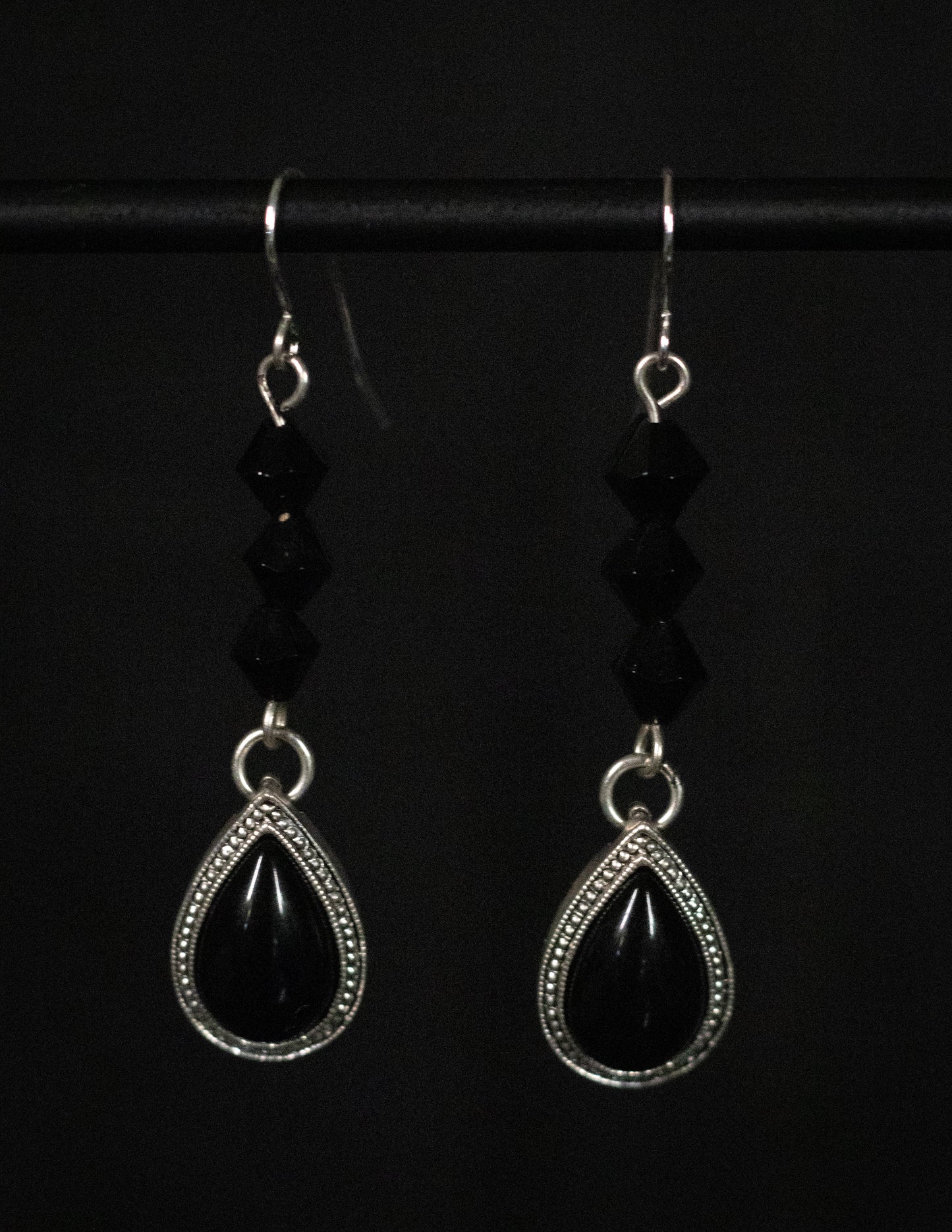 Black Onyx Teardrop Earrings