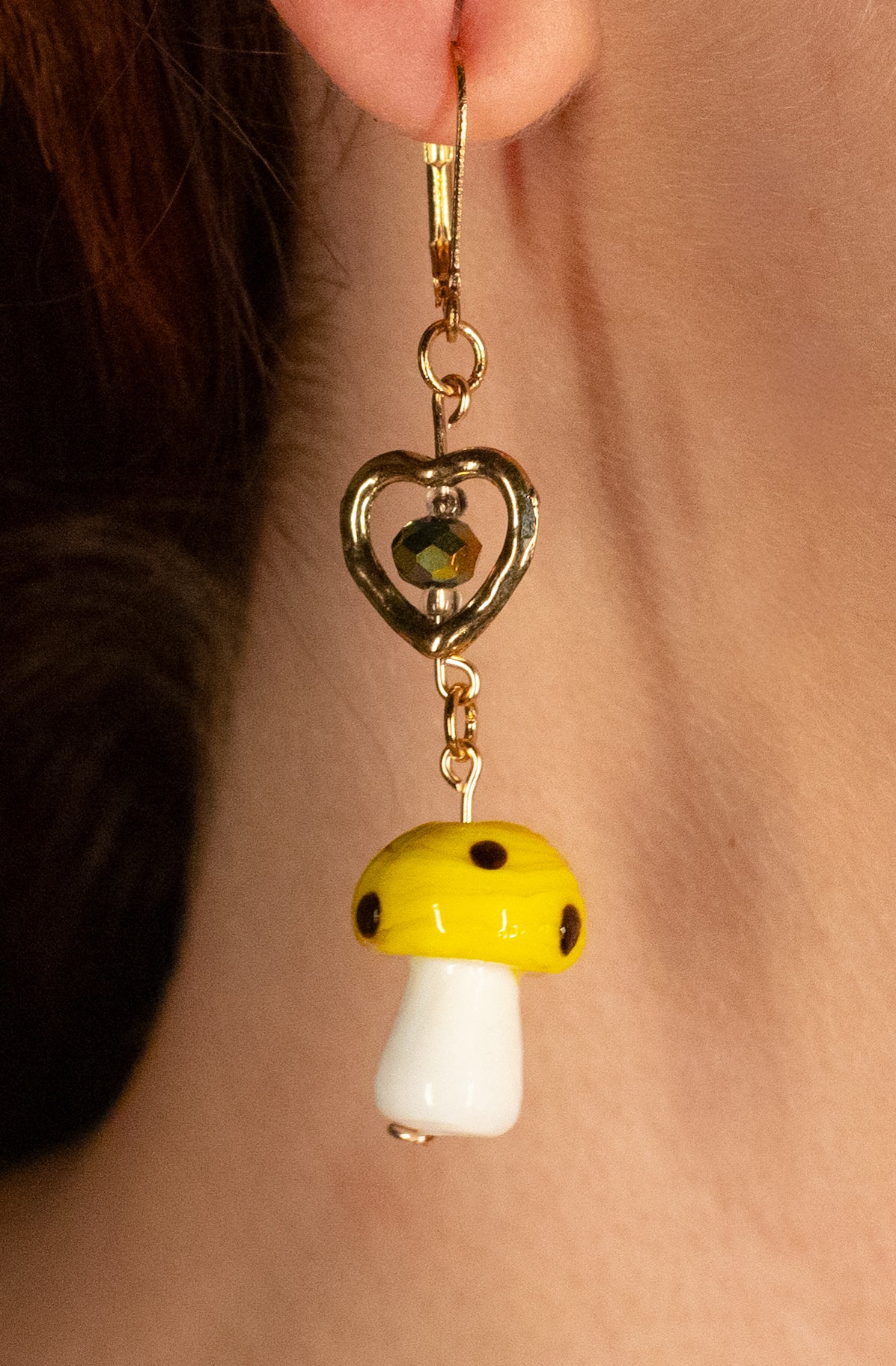 Yellow Mushroom Earrings
