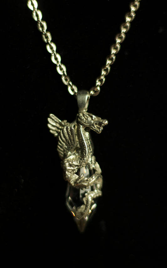 Clear Quartz Dragon Necklace
