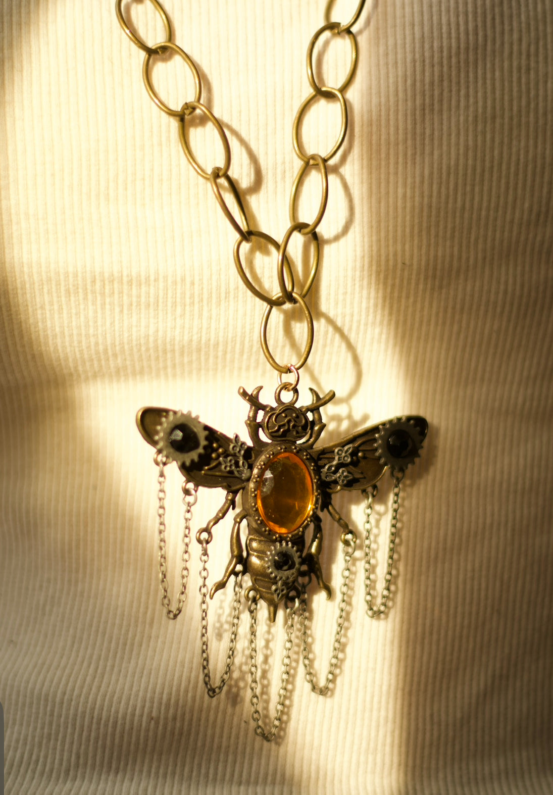 Bronze Chain Insect Necklace