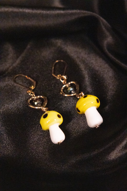 Yellow Mushroom Earrings