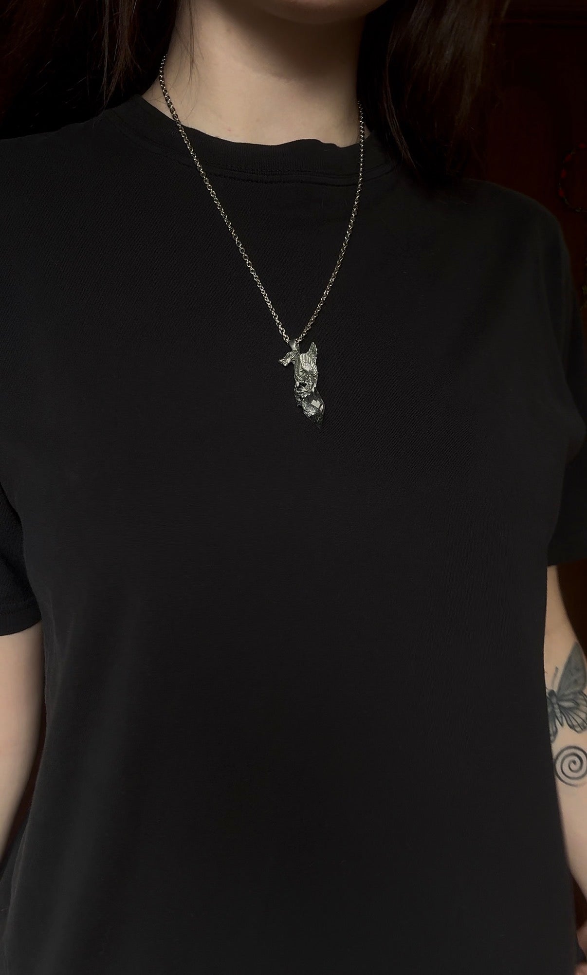 Clear Quartz Dragon Necklace