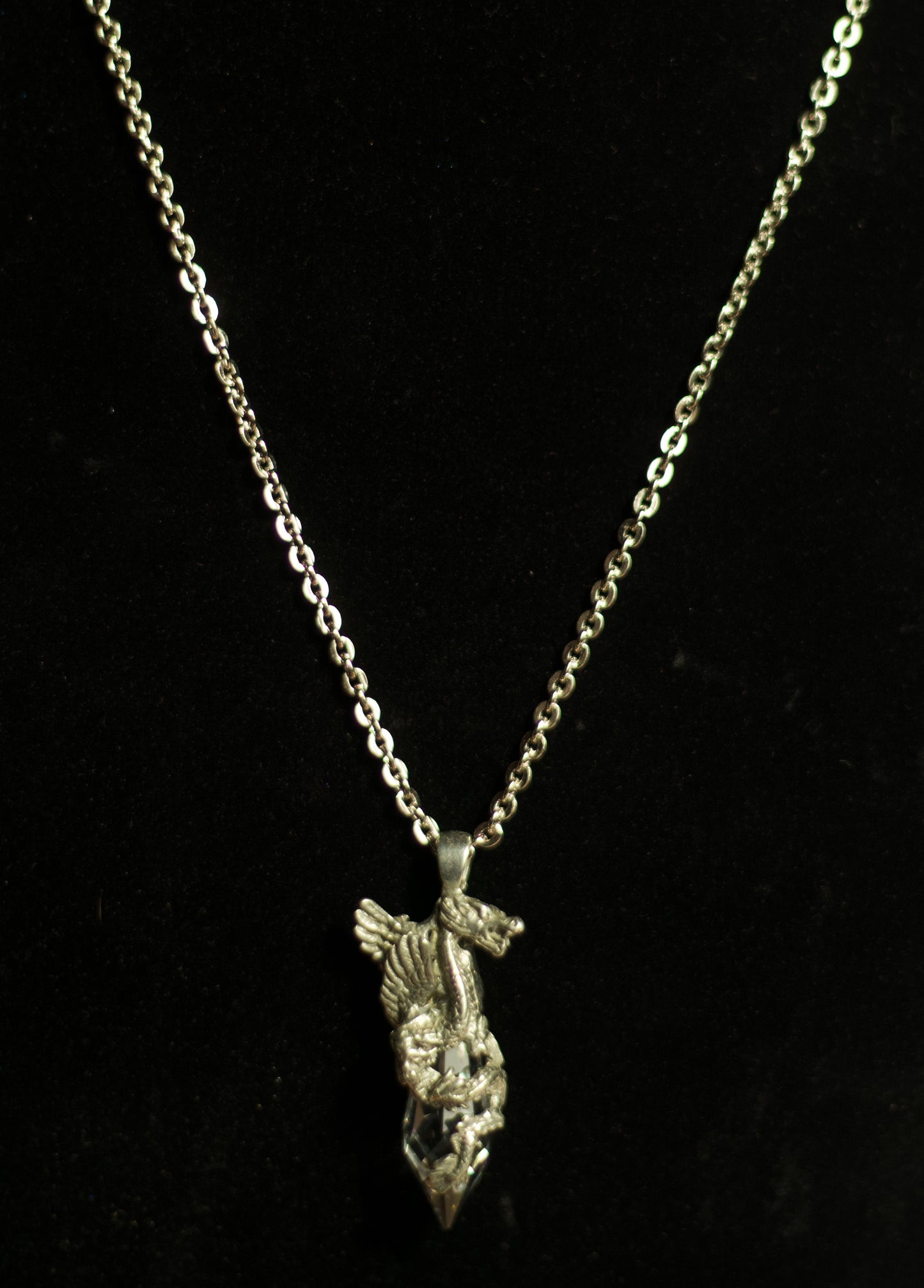 Clear Quartz Dragon Necklace
