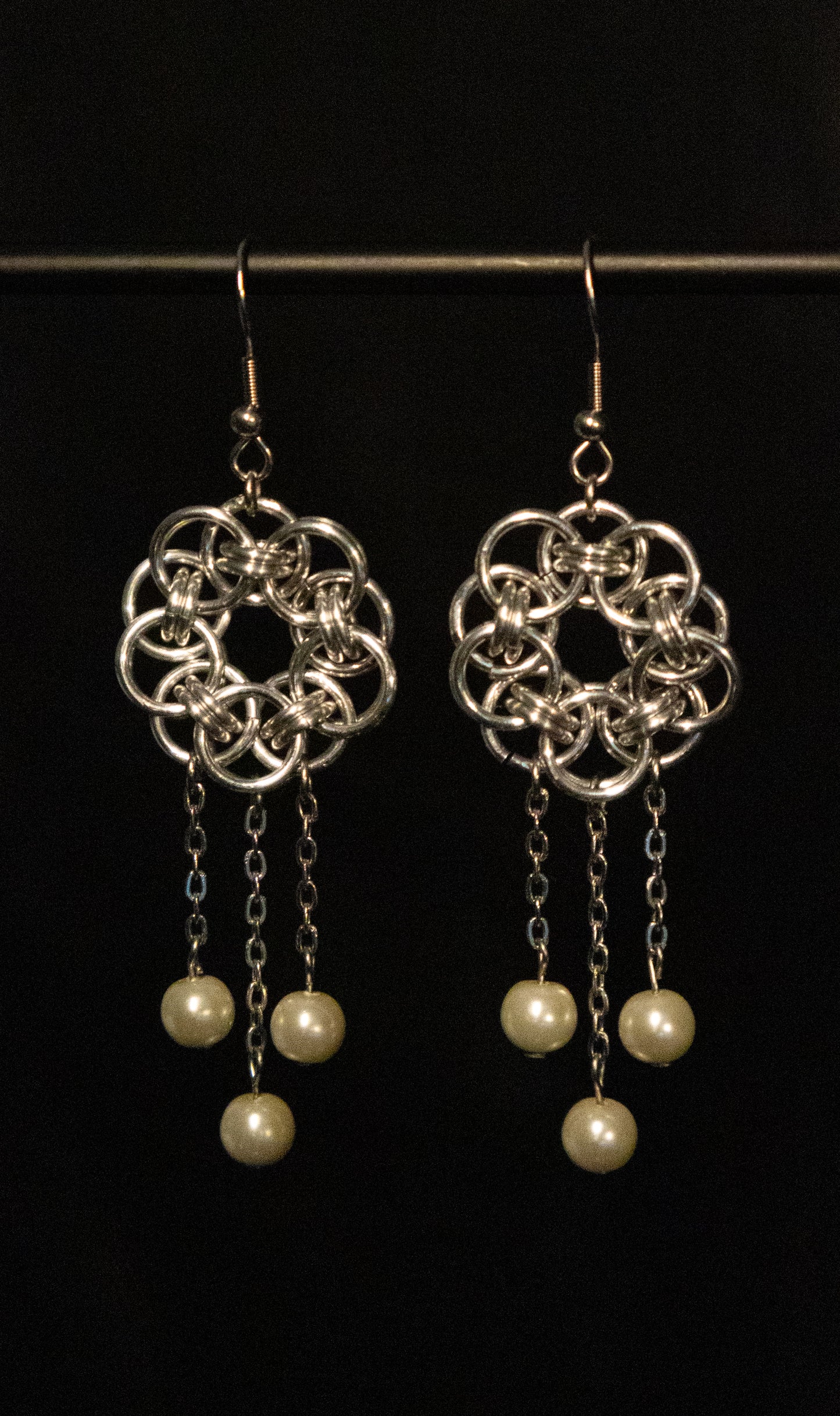 Celtic Helm Pearl Drop Earrings