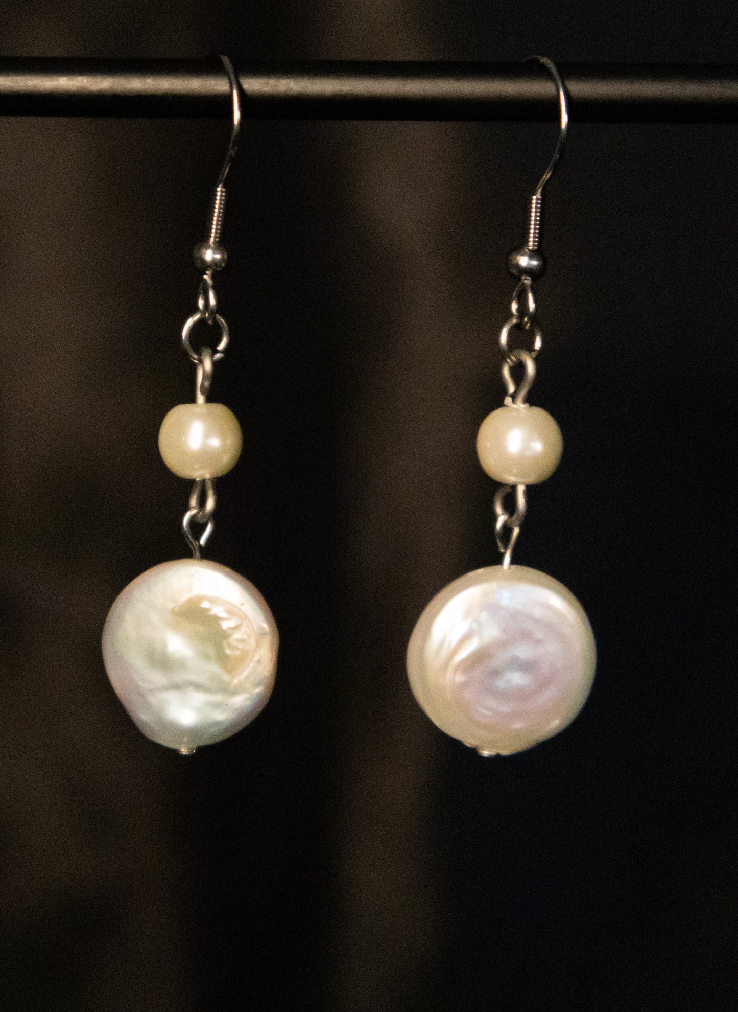 Silver Pearl Bubble Earrings